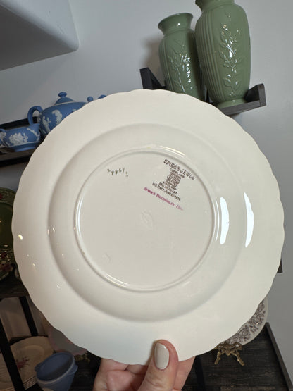 Set of Six Vintage Copeland Spode Jewel Billingsley Rose Dinner Plates
