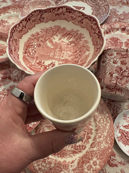 Johnson Brothers “Old Britain Castles” Pink Double Egg Cup | England, c. 1930s–1940s