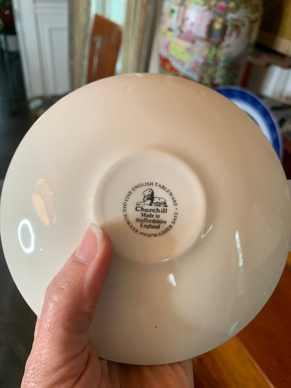 Blue Willow Tea Cup Soy Candle Apples and Maple Bourbon Scent