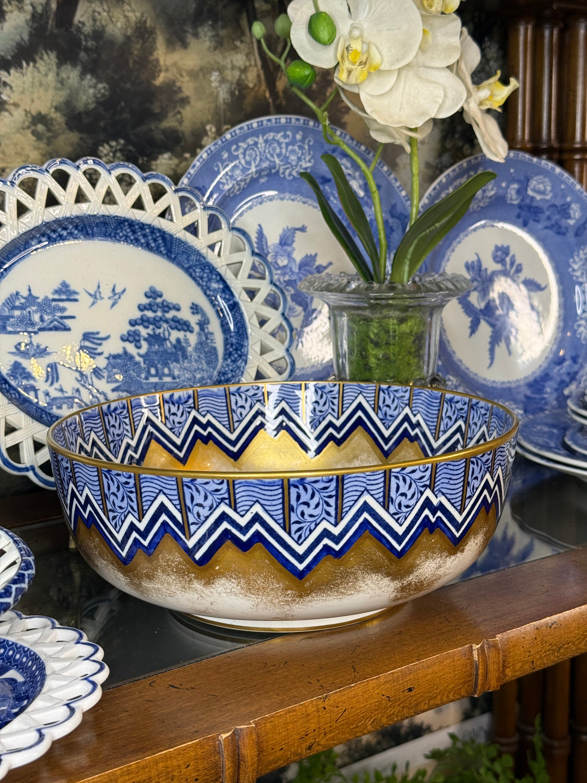 Antique Losol Ware Blue & Gold Bowl | c. 1920 | DA4233