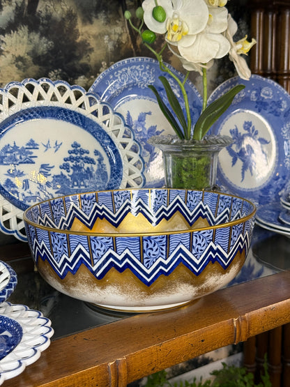Antique Losol Ware Blue & Gold Bowl | c. 1920 | DA4233