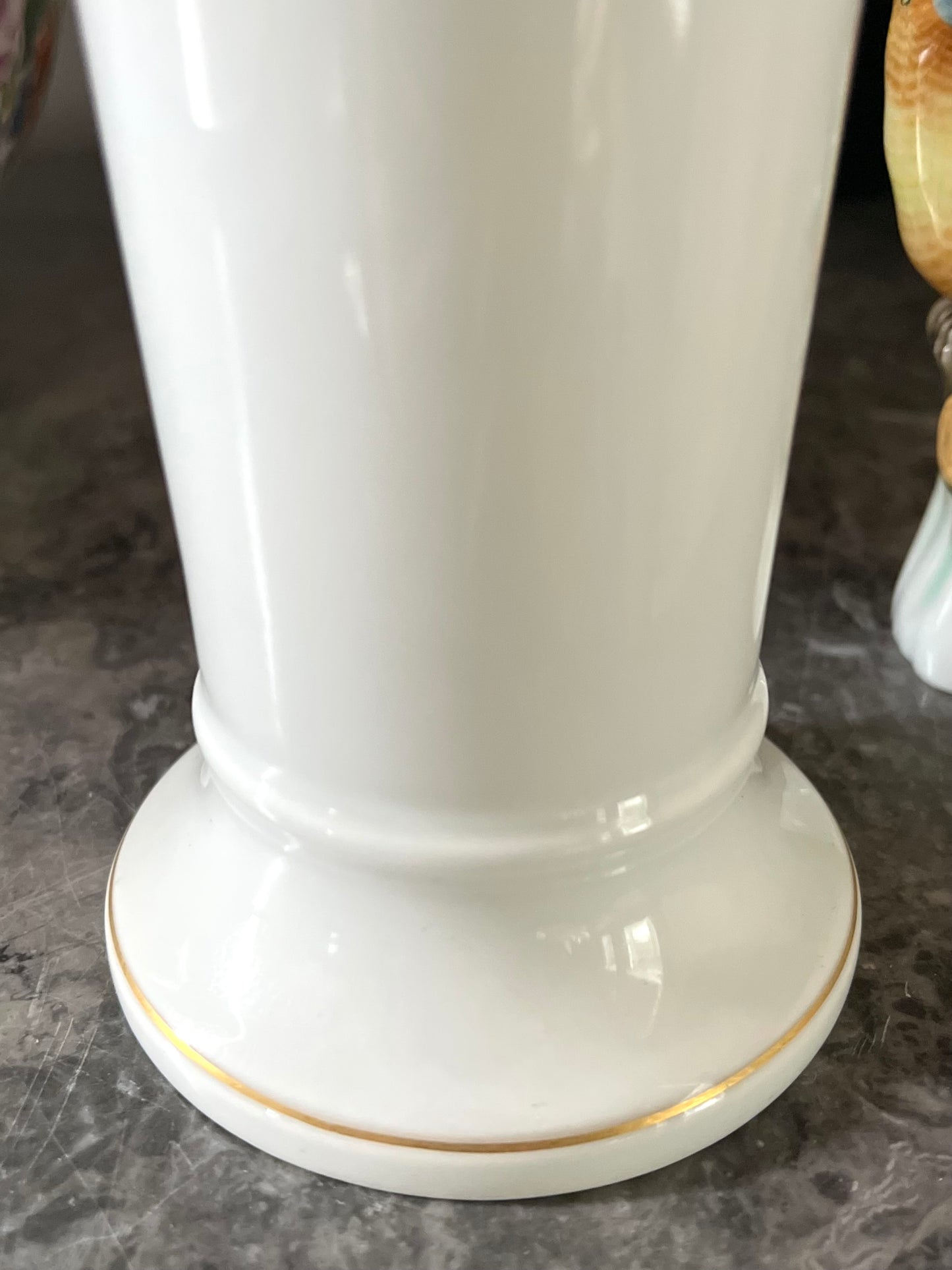 Live 06/22 Elegant KPM Porcelain Trumpet Vase with Gilt Rim