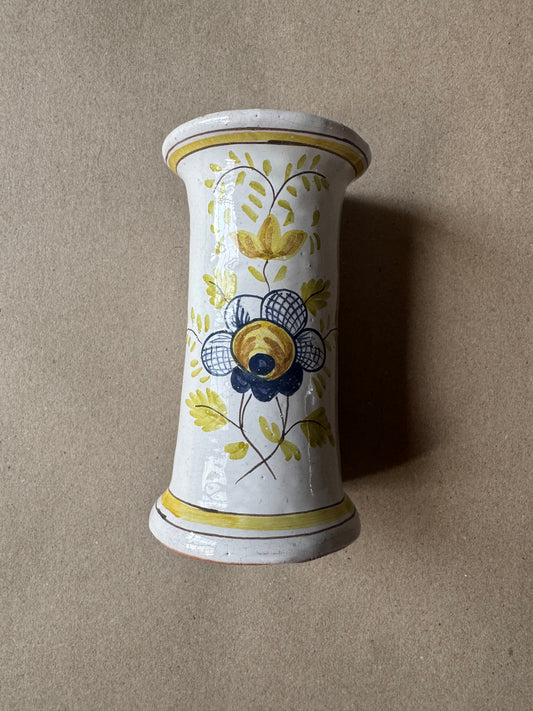 Vintage Hand-Painted Portuguese Pottery Spill Vase / Trumpet Vase