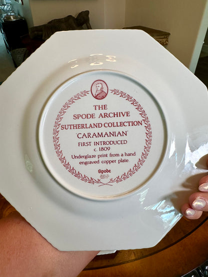 Spode Archive Sutherland Collection Red Transferware Octagonal Plates – Choice of 4 Scenic Designs, Sold Separately