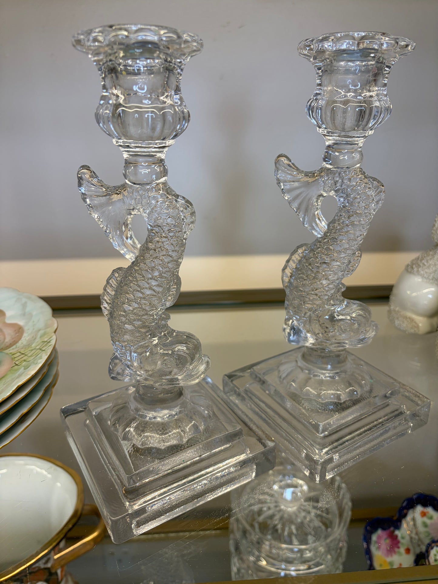 Beautiful koi fish candleholders pair!