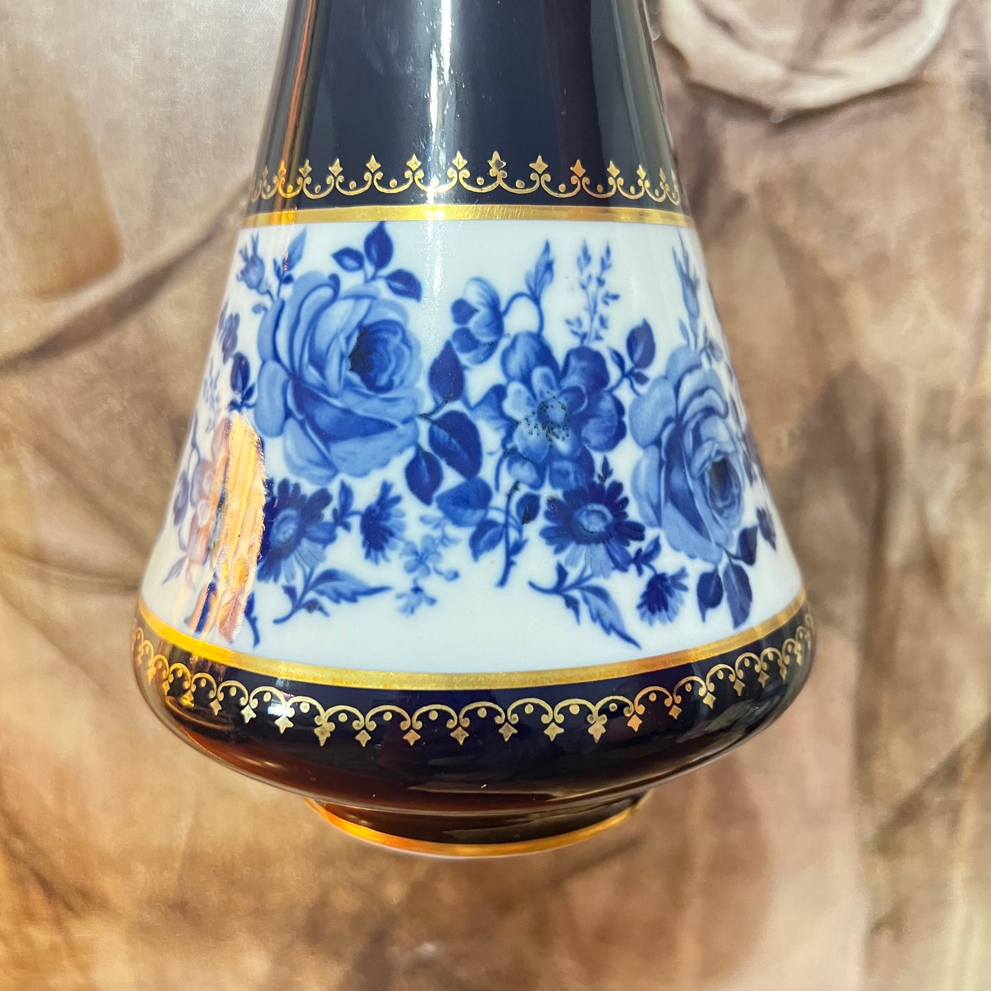 Royal Bavaria Porcelain Cobalt Blue Gilded with Floral Details
