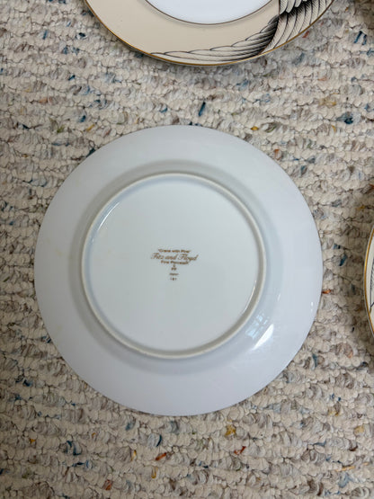 Lovely Fitz and Floyd crane plates set of 6!