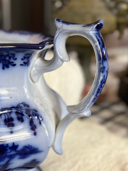 Jacob Furnival & Co. Shanghae Flow Blue Ironstone Teapot | England, Circa 1860