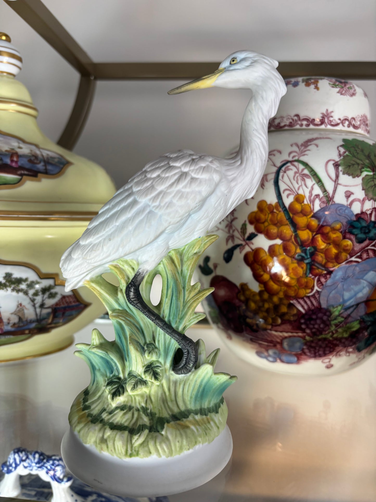 Lovely handpainted egret!