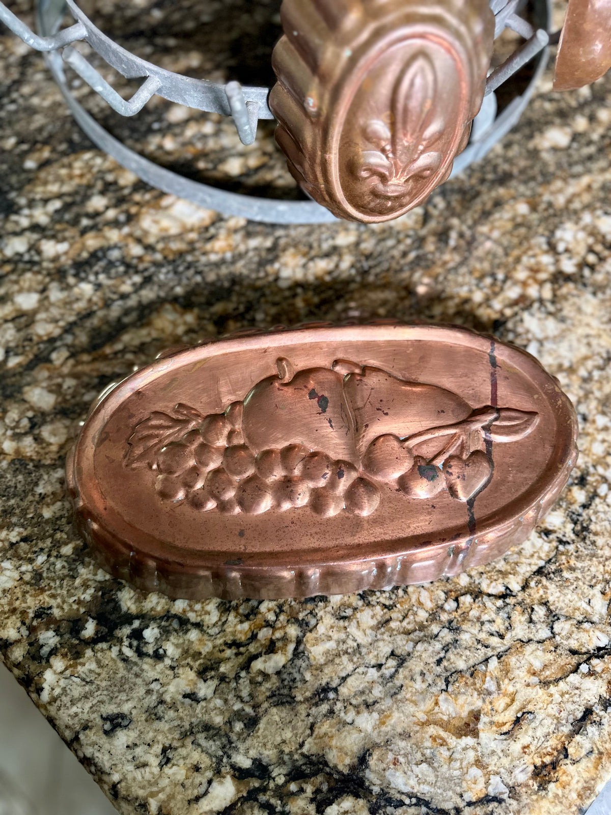 Vintage Copper Fruit Mold | Made in Korea, 12”