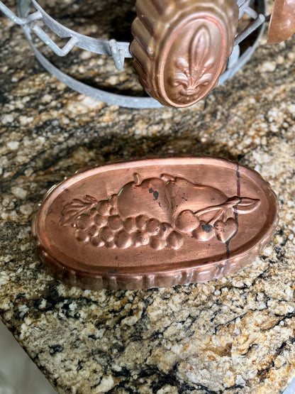 Vintage Copper Fruit Mold | Made in Korea, 12”