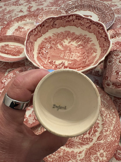 Johnson Brothers “Old Britain Castles” Pink Double Egg Cup | England, c. 1930s–1940s