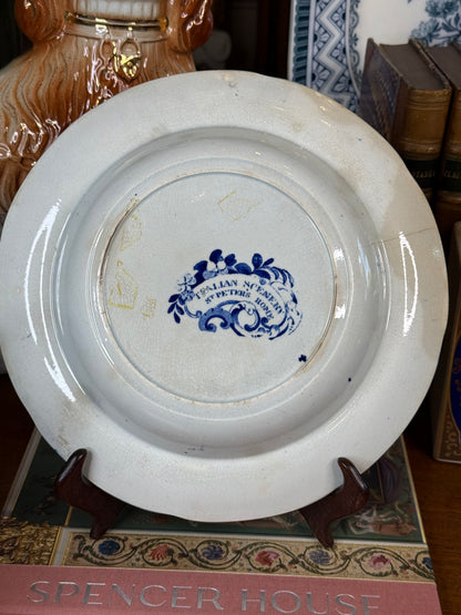 Antique Enoch Wood & Sons Historical Blue Transferware Plate | Italian Scenery St. Peter’s Rome | c.1820s | 10”