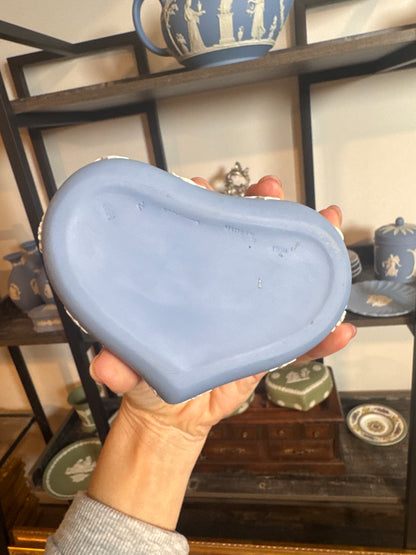 Wedgwood heart shape trinket box blue and white