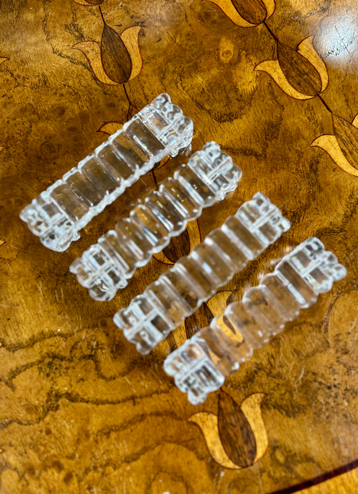 Vintage Crystal Knife Rests | Set of Four in Original Box