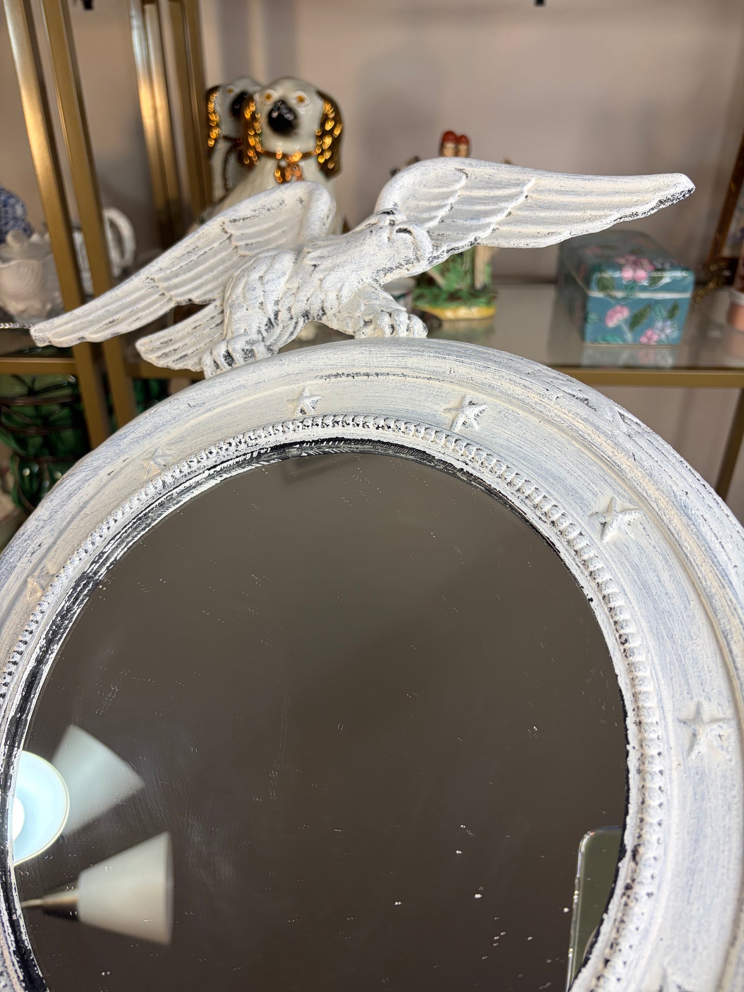 Beautiful cast metal painted federal Eagle mirror!