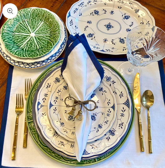12 piece Vintage blue and white plates & platter from designer Nikko