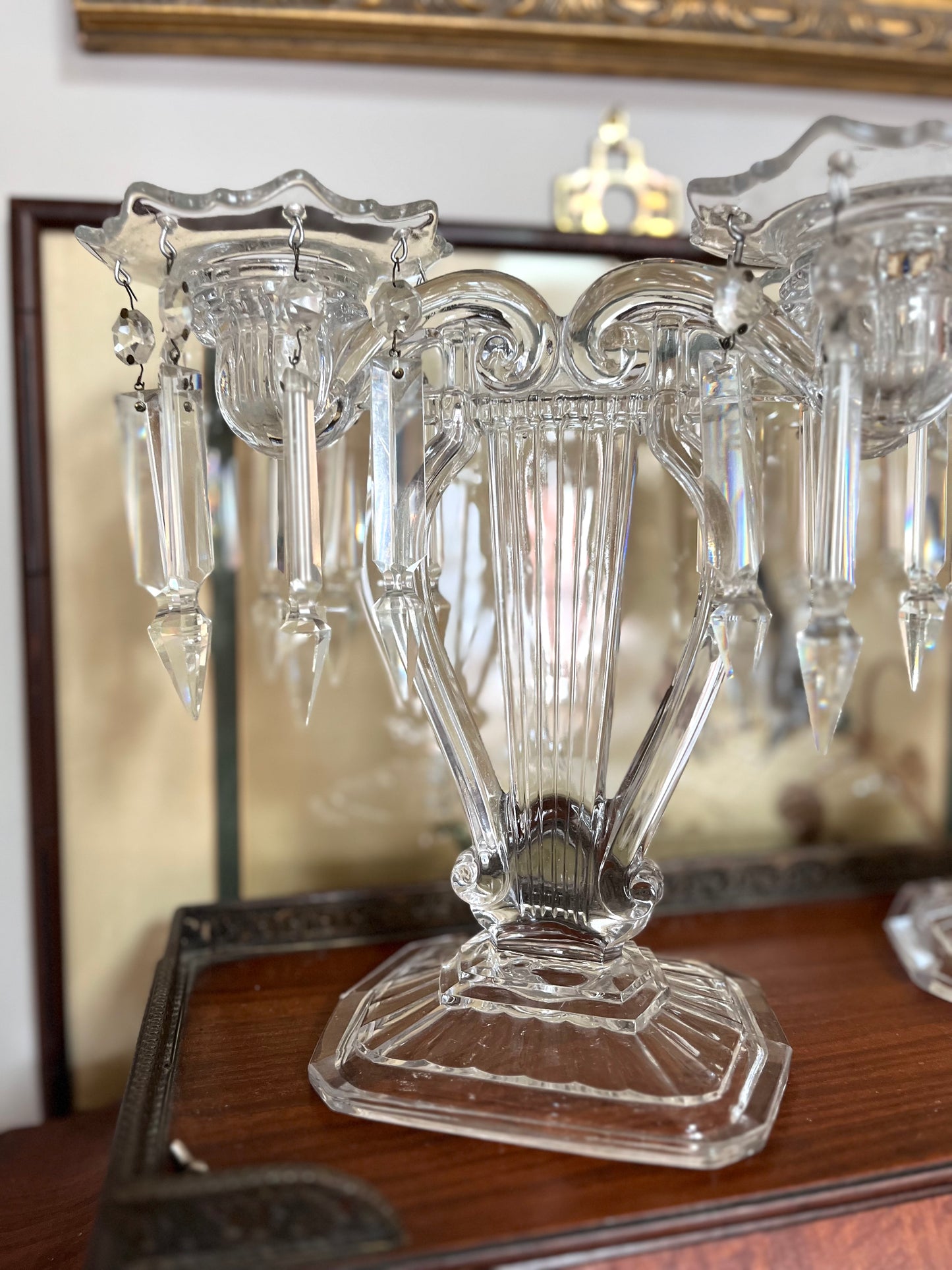 Extraordinary Cambridge Musical Lyre Shaped 2 Arm Candelabrum