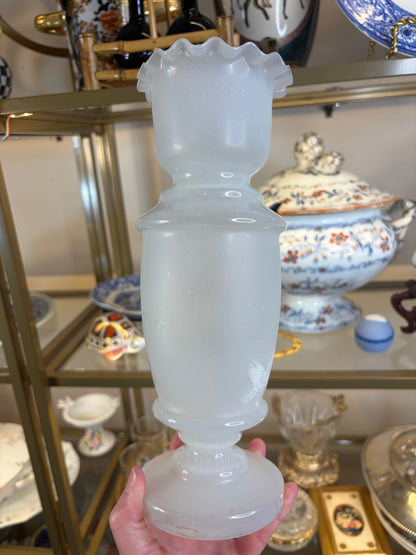 Lovely Bristol glass handpainted vase with bird!