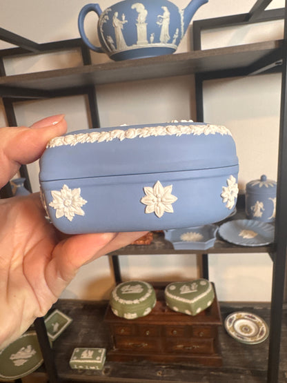 Wedgwood heart shape trinket box blue and white