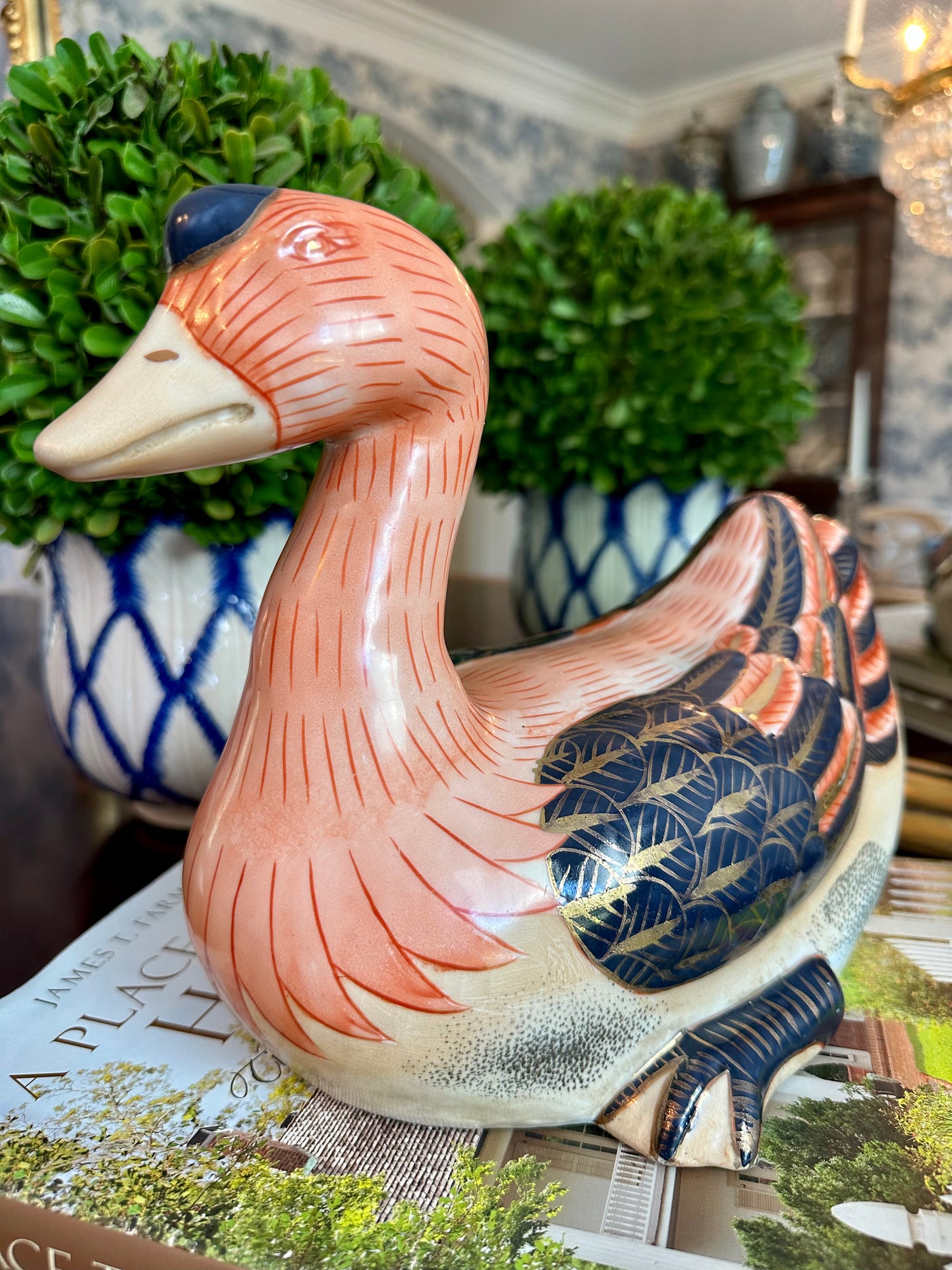 Fabulous Chinese Imari Duck with Beautiful Colors!