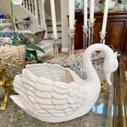 Stunning Swan  centerpiece planter decor made in Portugal 13 x 8 x 7