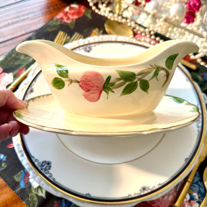 Vintage Franciscan Desert Rose  gravy boat for holiday table scape