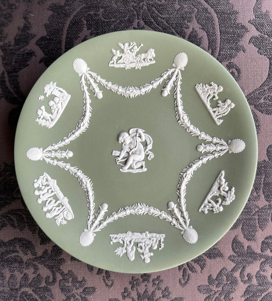 9” Sage Green Wedgwood Jasperware Plate