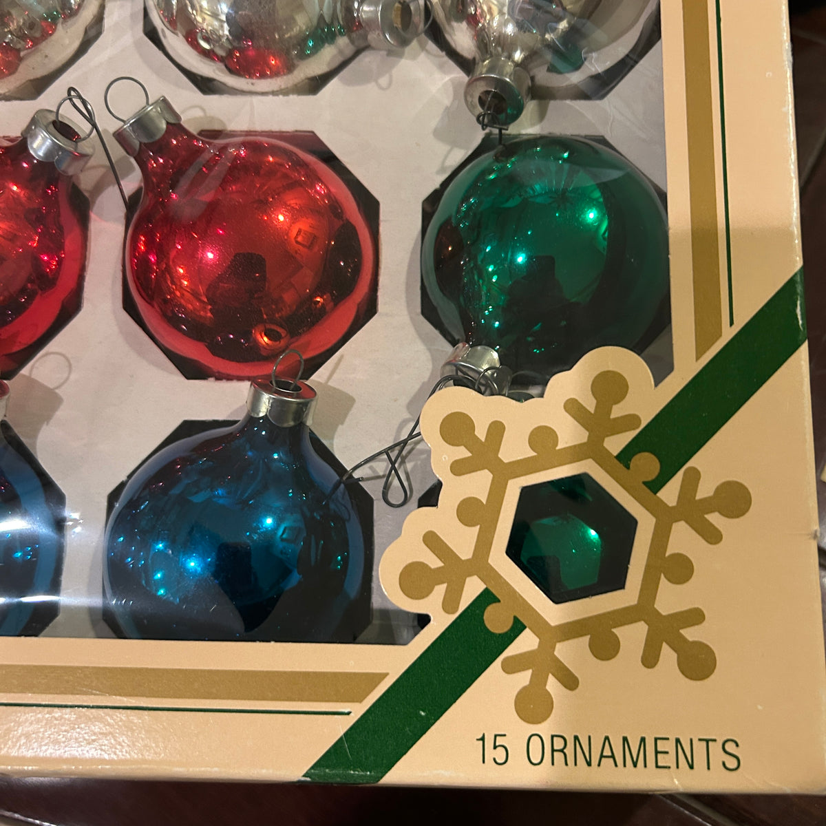15 Glorious vintage glass ornaments shiny bright style green red blue silver