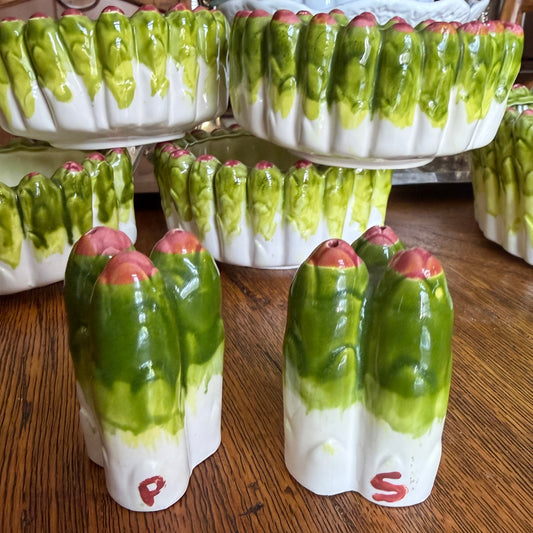 Whimsical Asparagus salt & paper shakers