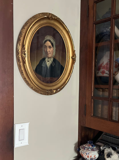 Live 08/18 Victorian Oval Portrait, Original Fine Oil on Board — Original Gilt Frame, Documented 19th Century Provenance (Copy)