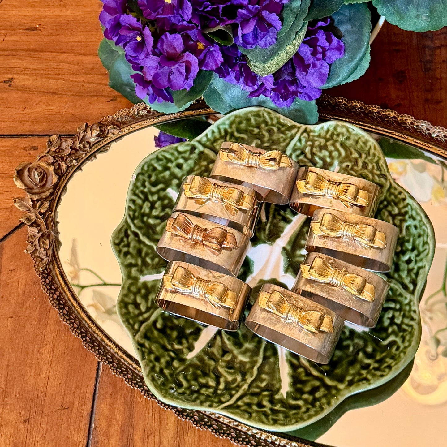 Set of 8 Bow Napkin Ring holders