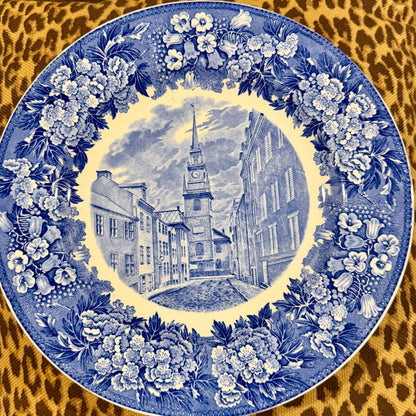 RARE Stunning SET OF 6 WEDGWOOD MIT MASSACHUSETTS INSTITUTE of TECHNOLOGY BLUE 10.5d  PLATES
