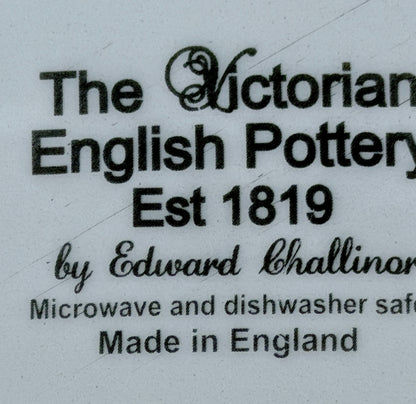 Gorgeous set of 9 “Victorian English” Pottery Edward Challinor Turkey Dinner plates