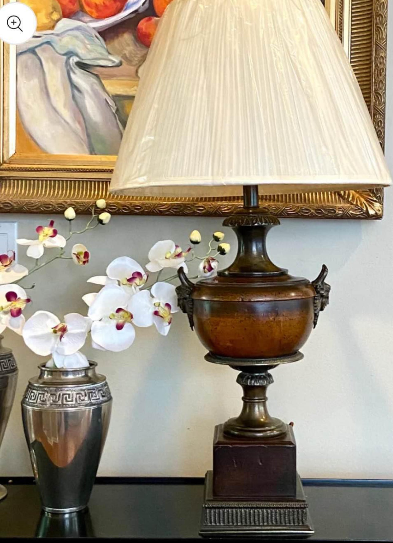 Mid-century Frederick Cooper mahogany Brass Neoclassical Table lamp