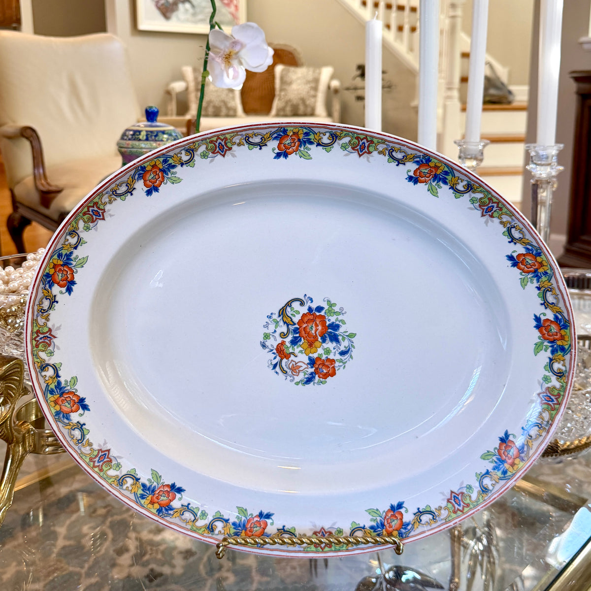 Stunning Alfred Meakin of England large oval platter 16 x 13