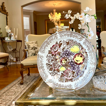 Massive brown willow & fruit meat plate turkey holiday platter 16d