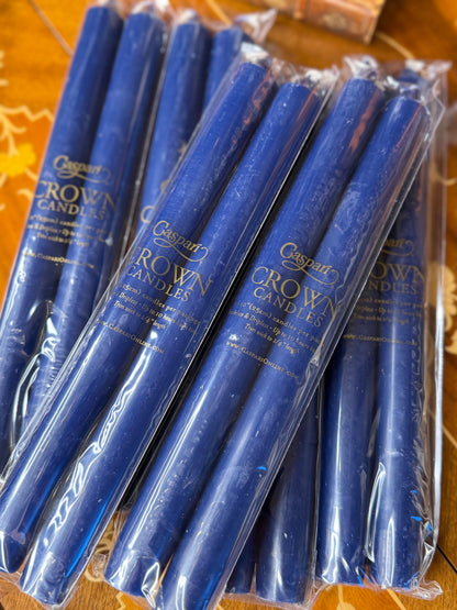 Caspari Straight Taper 10" Candles in Marine Blue- 2 Candles Per Package
