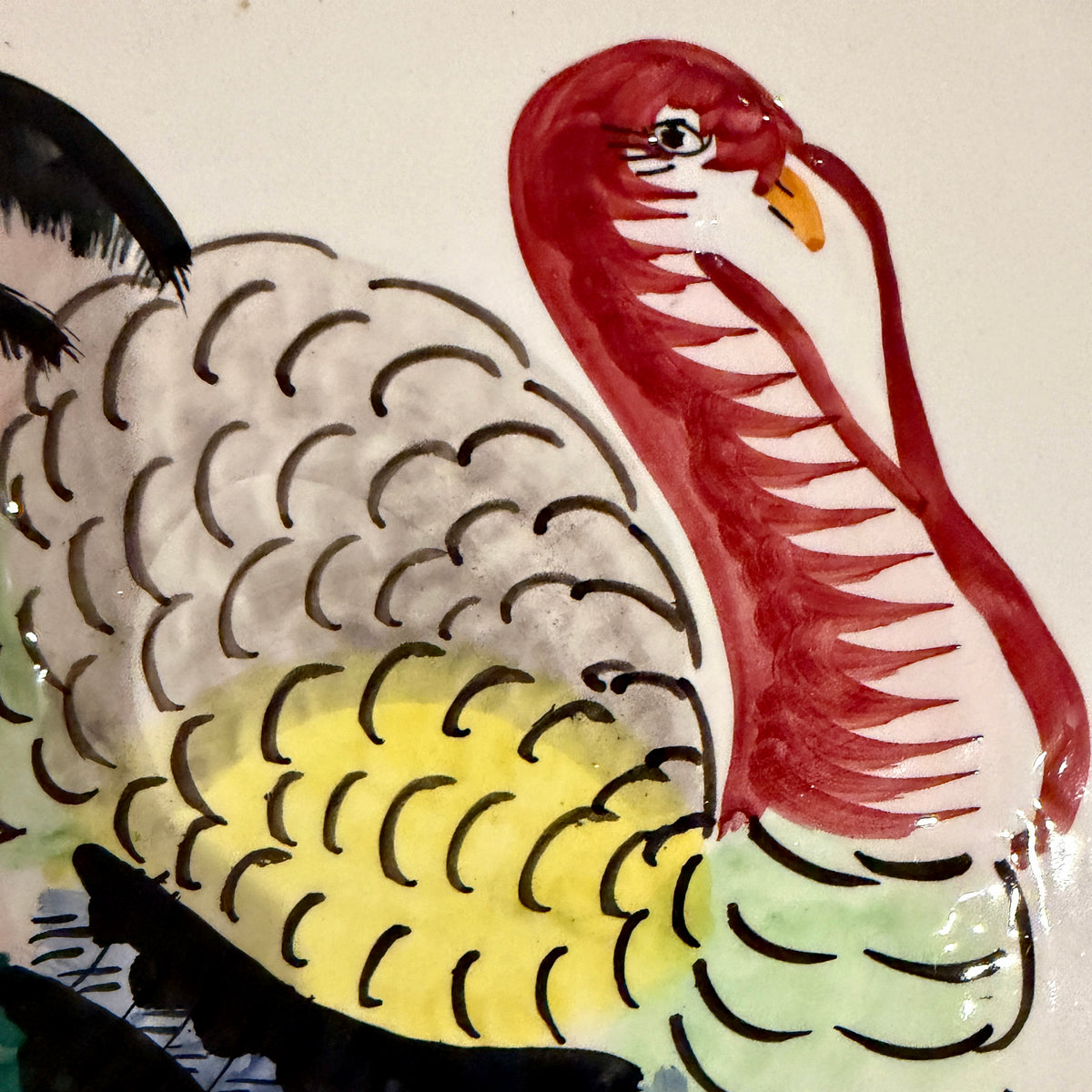 Massive white oval turkey holiday platter, 18.5 x 15 made in Italy