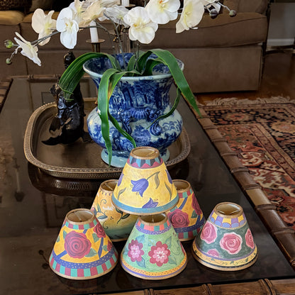 set of 6 shabby chic chandelier Ivory shades