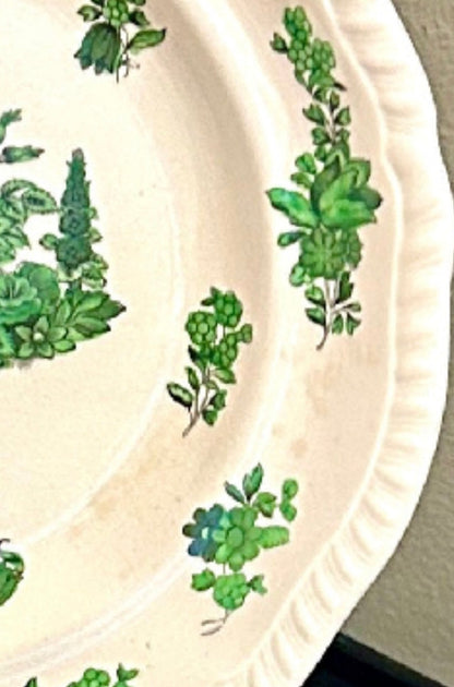 Rare Antique Copeland Spode “Green Bouquet” Salad Plates – Set of 4 | England | 8”