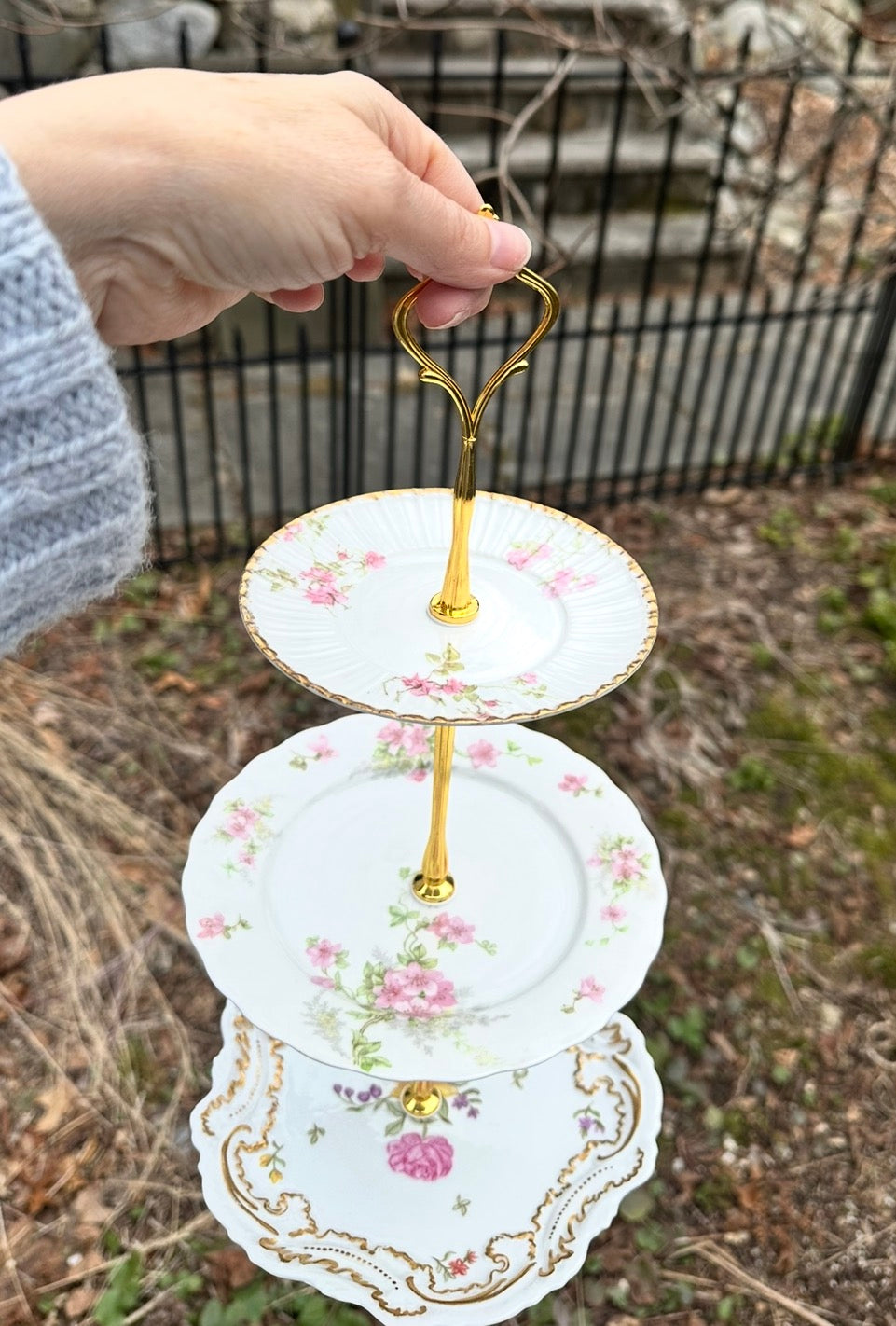 Custom 3 Tier Limoges Plate Stand for Nicole