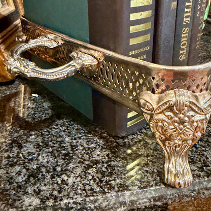 Chic Vintage baroque footed rectangular footed serving platter or display