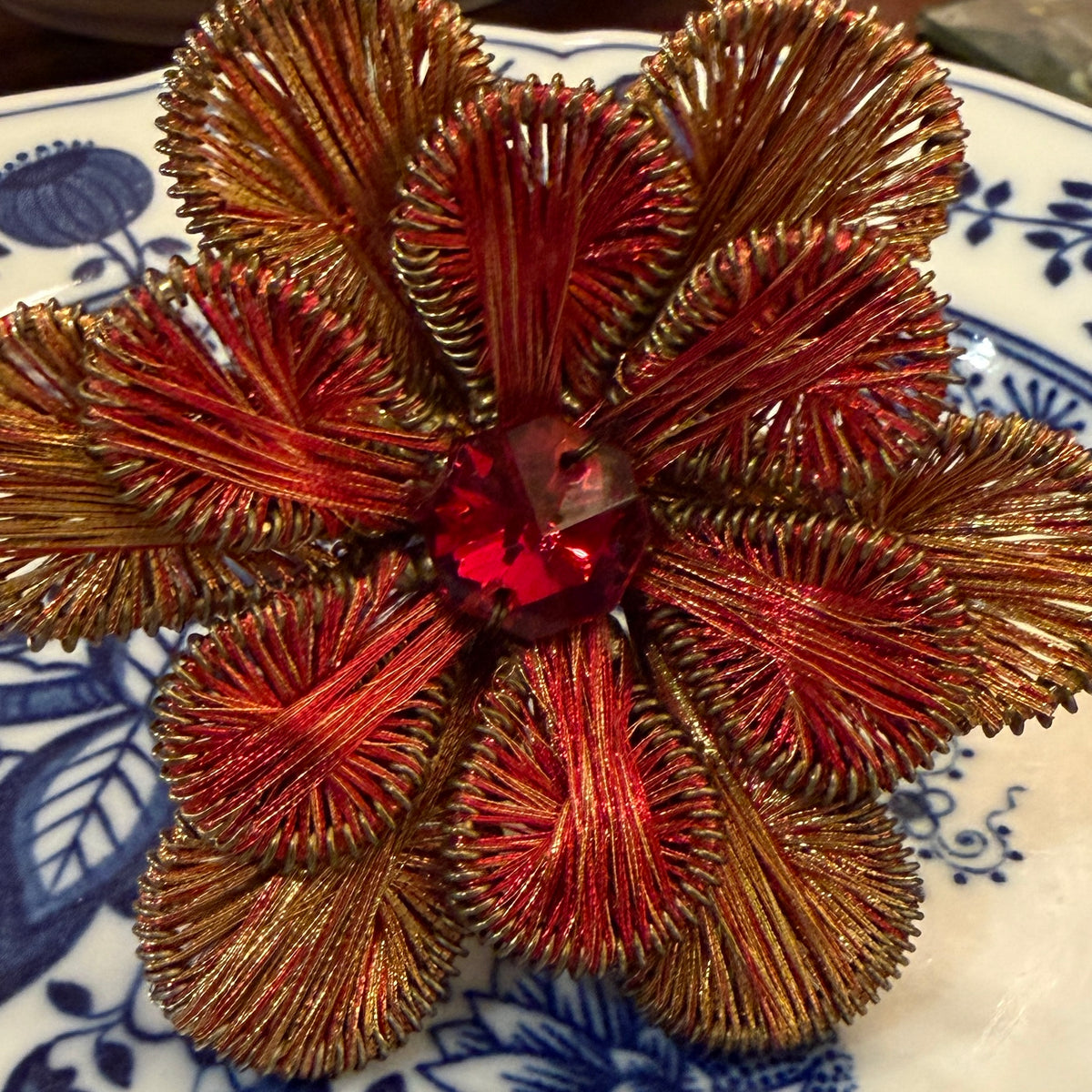 Set of 6 autumn beaded  flower napkin ring holders (2 sets