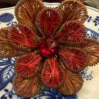 Set of 6 autumn beaded  flower napkin ring holders (2 sets