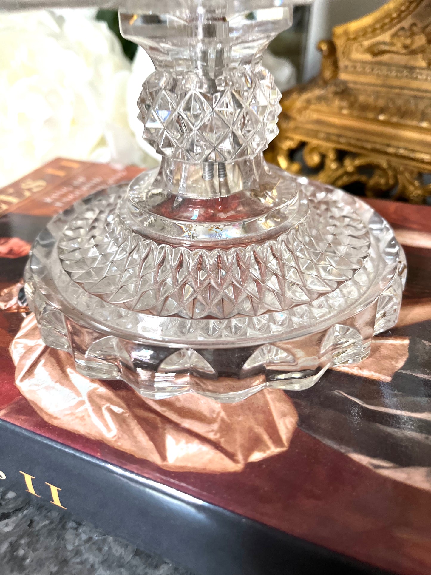 Live 06/02 Spired Multi-cut Crystal Pedestal Lidded Candy Dish