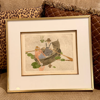 Signed by artist Danny Phifer watercolor art. Custom framed 20 x 18 c 1976