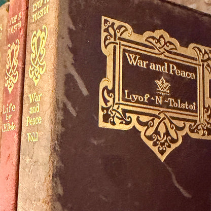 Set of 4 Antique rare books by Tolstoi copyright 1898