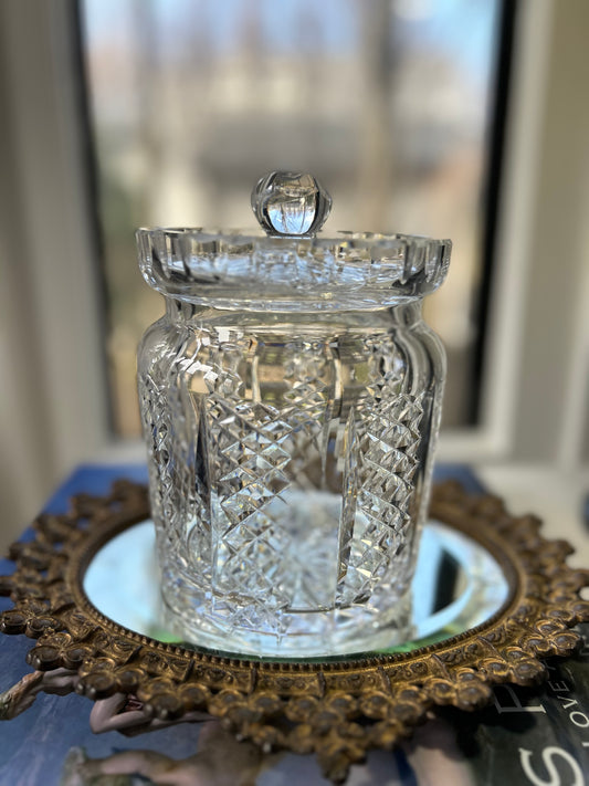 Absolutely Stunning Signed Waterford Biscuit Jar Diamond Cut