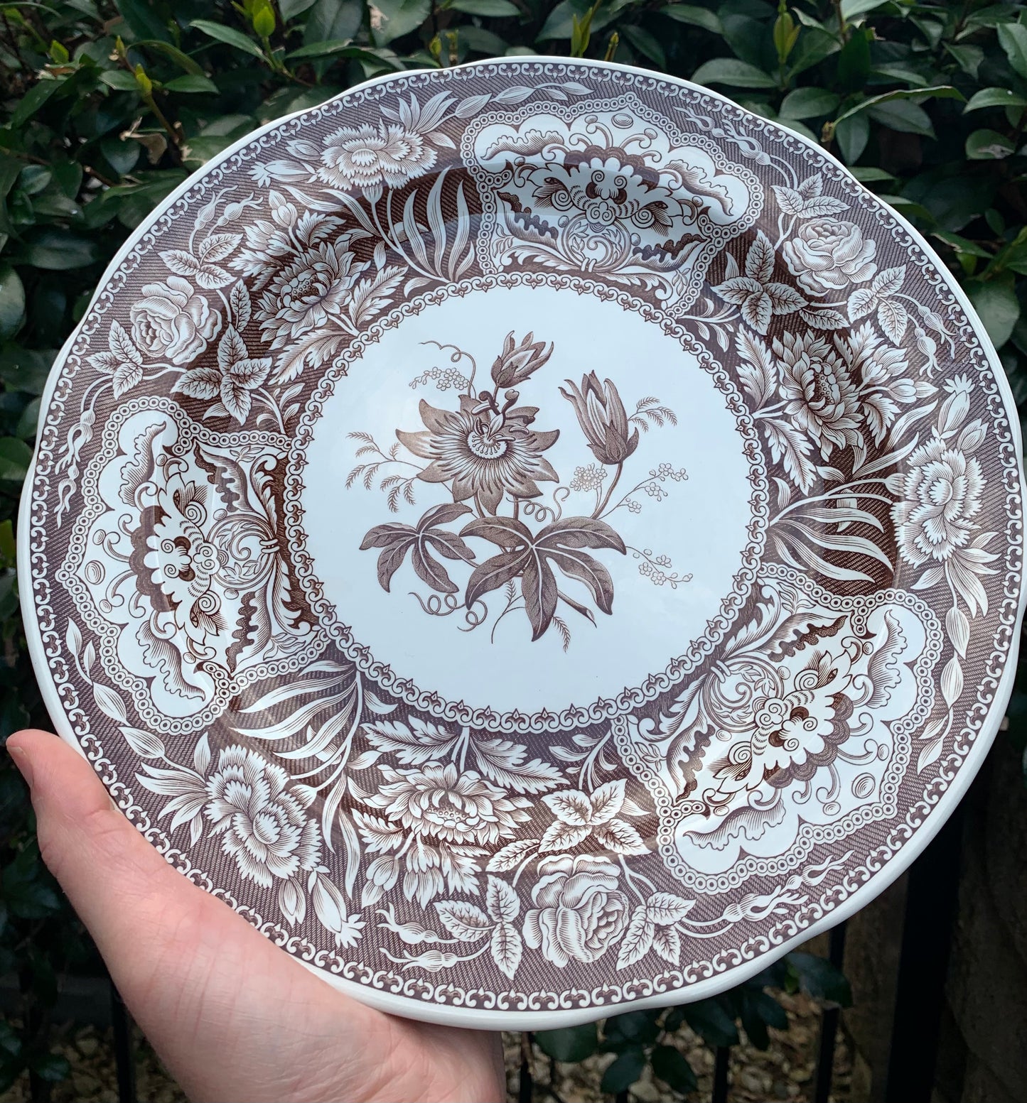 Spode Archive Collection Georgian Series Floral Brown Transfer-ware Plate - Excellent condition!